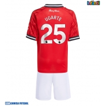 Camisa de Futebol Manchester United Manuel Ugarte #25 Equipamento Principal Infantil 2025-26 Manga Curta (+ Calças curtas)